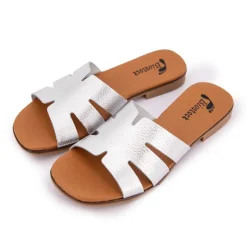 New Mules plates à bride satinée Femme Femme Tongs, Mules