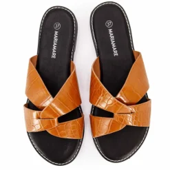 New Mules plates à brides croisées Femme Femme Tongs, Mules