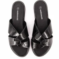 Hot Mules plates à brides croisées Femme Femme Tongs, Mules