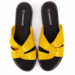 Sale Mules plates à brides croisées Femme Femme Tongs, Mules