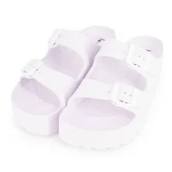 Sale Mules plates à double bride Femme Femme Tongs, Mules