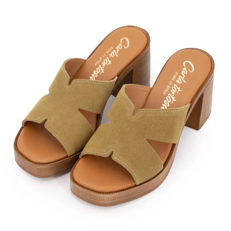 Clearance Mules serraje à talon plateforme Femme Femme Tongs, Mules