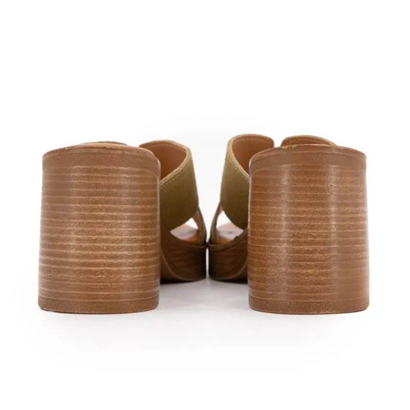 Clearance Mules serraje à talon plateforme Femme Femme Tongs, Mules