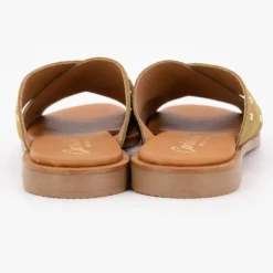 Online Mules setter cuir à clous dorés Femme Femme Tongs, Mules