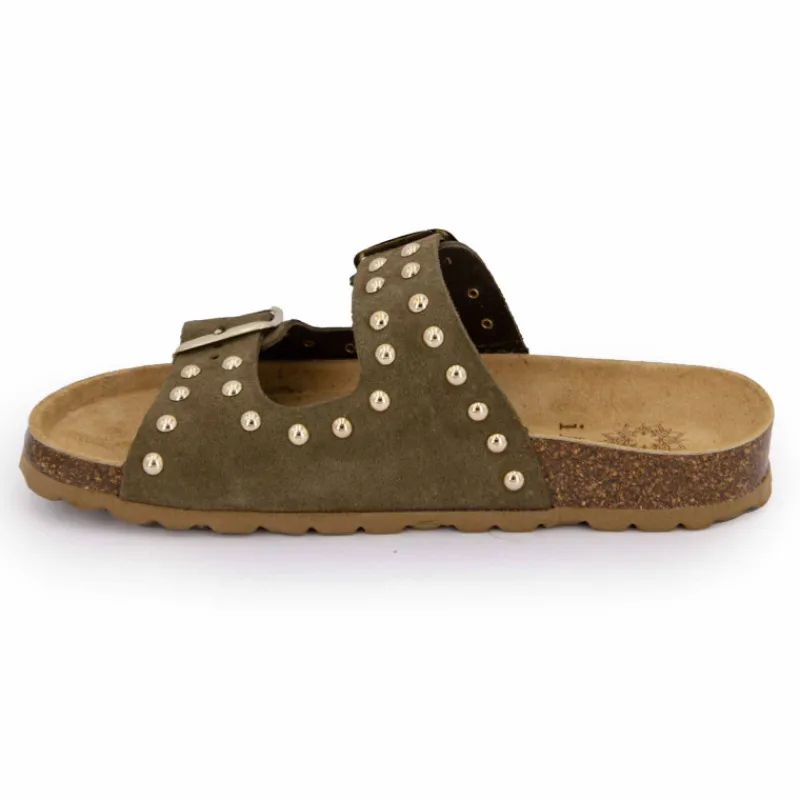 Online Mules suede boucle effet clou Femme Femme Tongs, Mules