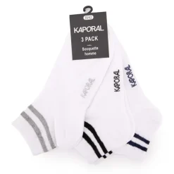 Sale Pack de 3 socquettes magelan à rayures Homme Homme Chaussettes