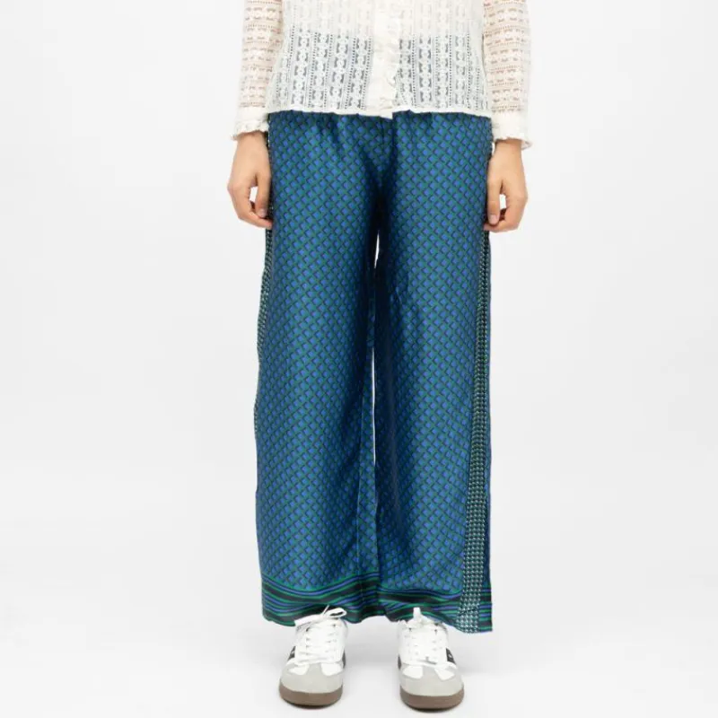 Discount Pantalon à motif penny effet satin regular Femme Femme Pantalon