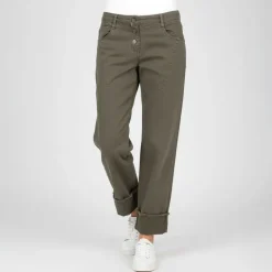 New Pantalon à revers couleur avec poches Femme Femme Pantalon