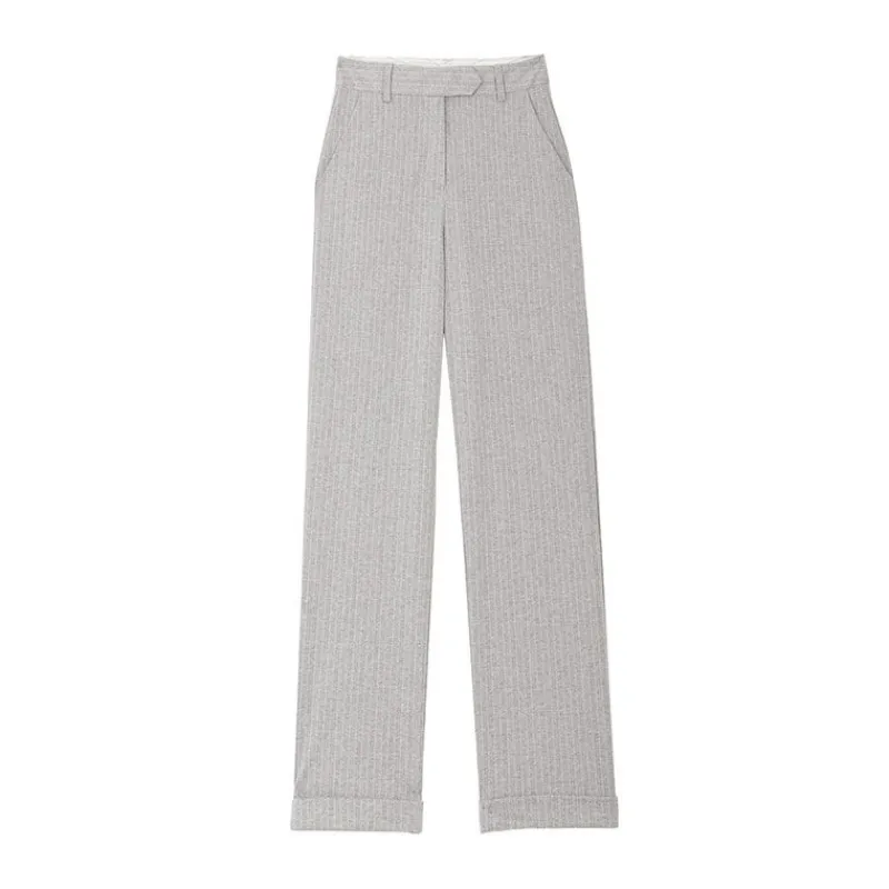 Best Pantalon cadel gris rayé Femme Femme Pantalon
