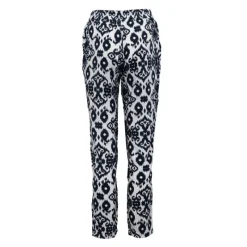 Best Pantalon carotte fluide motif éthnique bleu marine Femme Femme Pantalon