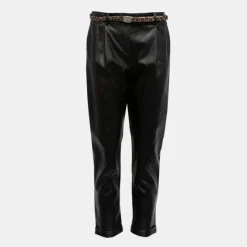 Best Pantalon carotte similicuir avec ceinture imprimé léopard Femme Femme Pantalon