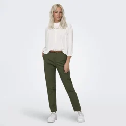 Outlet Pantalon chino ceinture tressée Femme Femme Pantalon