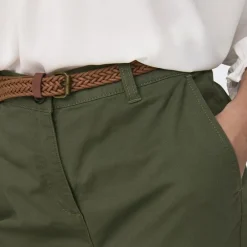 Outlet Pantalon chino ceinture tressée Femme Femme Pantalon