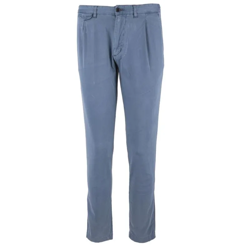 Outlet Pantalon coton bleu pétrole Homme Homme Pantalon