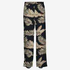 Pantalon d'été fluide à motif feuilles Femme Femme Pantalon