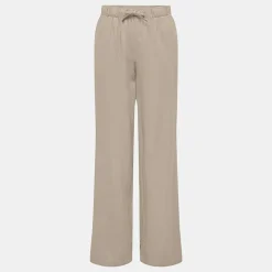 Outlet Pantalon en lin fermeture cordon Femme Femme Pantalon