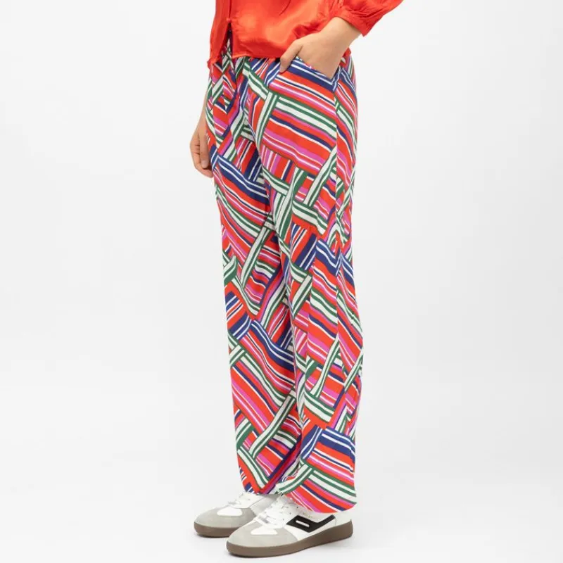 Outlet Pantalon fluide à motif graphique pozo regular Femme Femme Pantalon