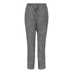 New Pantalon fluide à motif taille élastique Femme Femme Pantalon