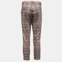 Clearance Pantalon grigio à carreaux Femme Femme Pantalon