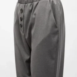 Online Pantalon grigio élastique regular Femme Femme Pantalon