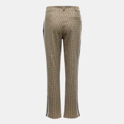 Hot Pantalon imprimé à carreaux avec bandes noires Femme Femme Pantalon