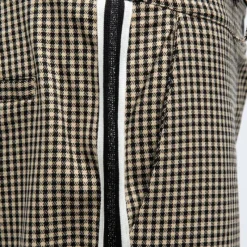 Hot Pantalon imprimé à carreaux avec bandes noires Femme Femme Pantalon
