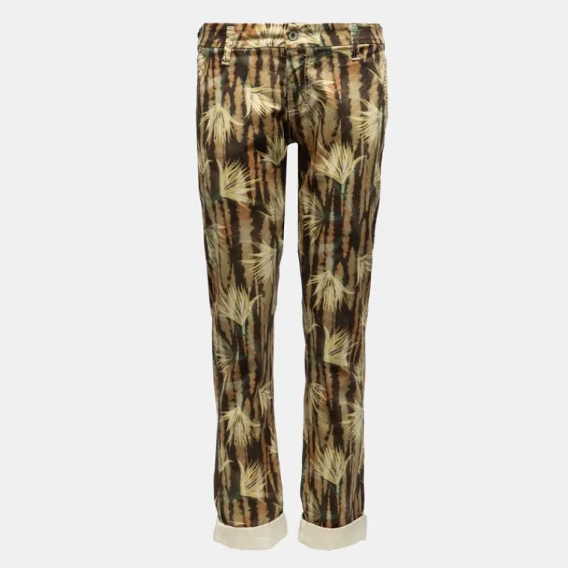 New Pantalon imprimé animal taille basse avec ouelets Femme Femme Pantalon