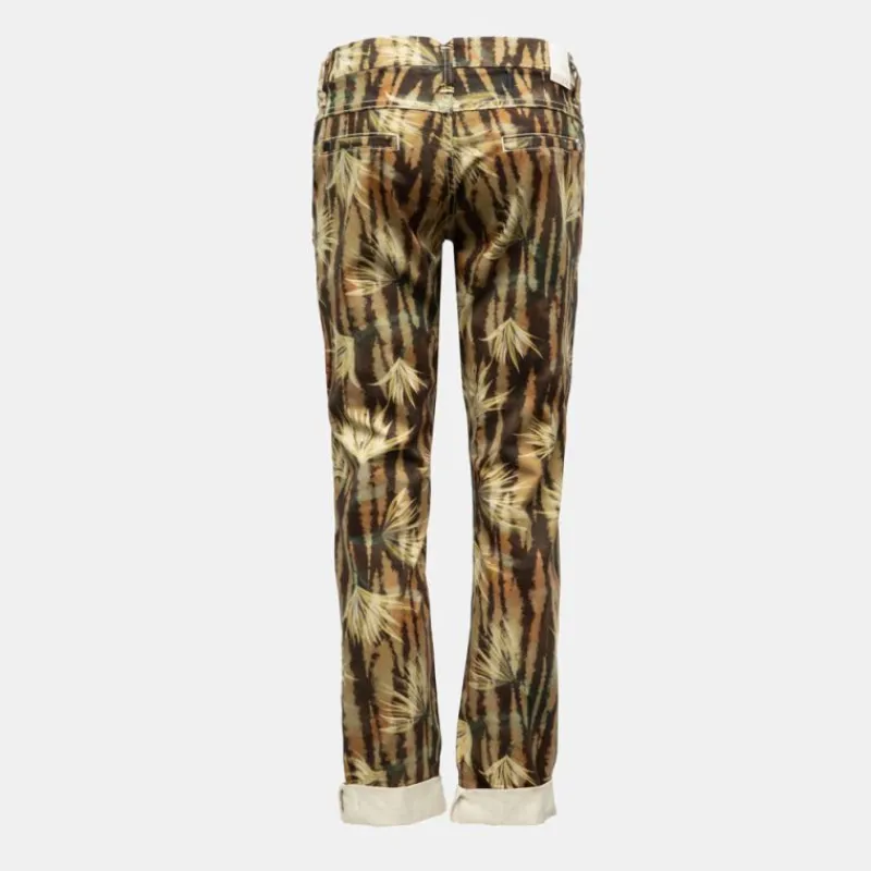 New Pantalon imprimé animal taille basse avec ouelets Femme Femme Pantalon