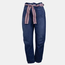 Discount Pantalon jean foncé avec ceinture tissée style ethnique Femme Femme Jean