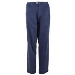 Hot Pantalon large en coton bleu foncé Femme Femme Pantalon