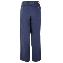 Hot Pantalon large en coton bleu foncé Femme Femme Pantalon