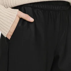 Clearance Pantalon large taille élastique simili cuir Femme Femme Pantalon