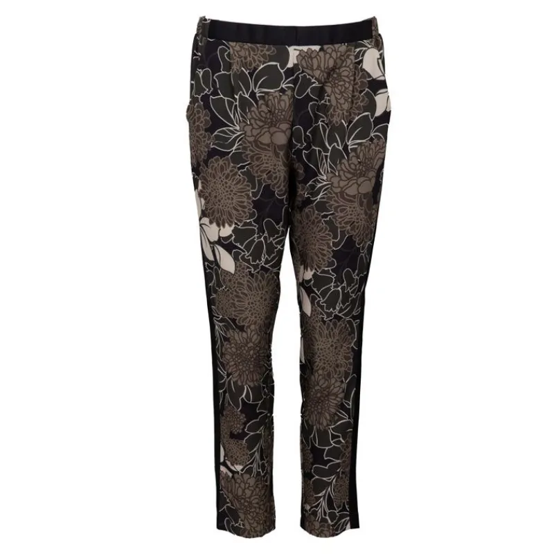 Outlet Pantalon léger à fleurs marrons Femme Femme Pantalon