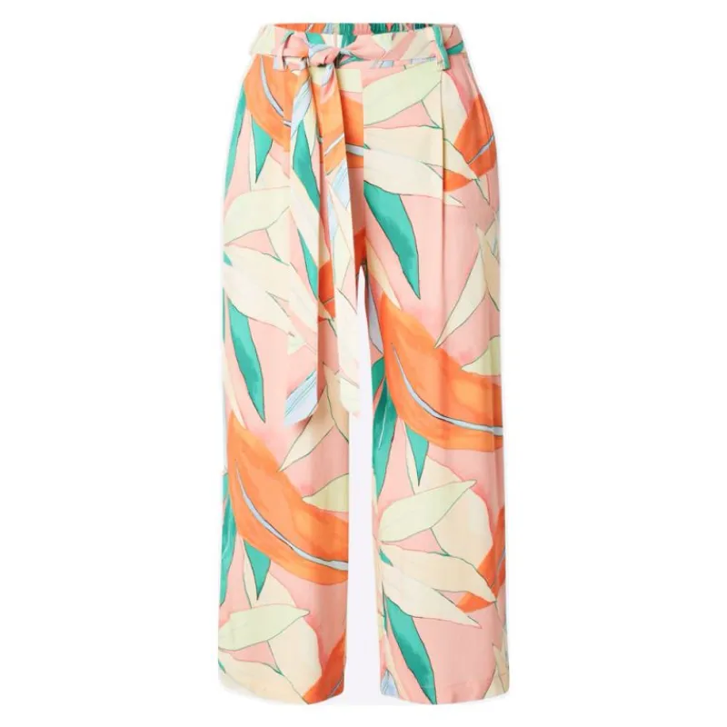 New Pantalon life palazzo coral cloud imprimé feuilles Femme Femme Pantalon