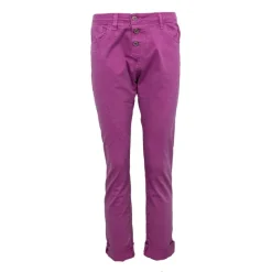 Hot Pantalon magenta slim à revers Femme Femme Pantalon