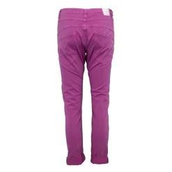 Hot Pantalon magenta slim à revers Femme Femme Pantalon