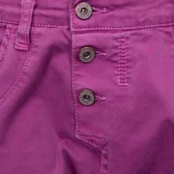 Hot Pantalon magenta slim à revers Femme Femme Pantalon