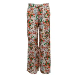 Hot Pantalon orange sakura motif fleurs Femme Femme Pantalon
