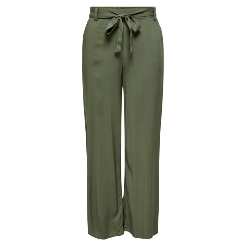 Hot Pantalon palazzo avec ceinture noir Femme Femme Pantalon