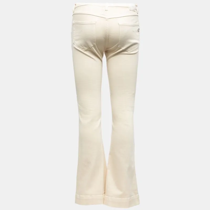 Clearance Pantalon retro bootcut taille basse couleur unie Femme Femme Pantalon