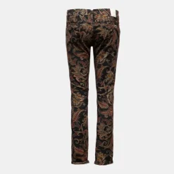 Pantalon taille basse velours imprimé motif cachemire Femme Femme Pantalon