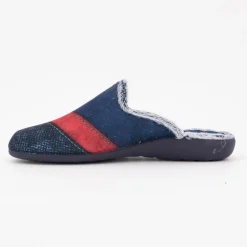 Hot Pantoufle linea couleur jean intérieur moutonné avec drapeau Homme Homme Chaussons