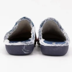 Hot Pantoufle linea couleur jean intérieur moutonné avec drapeau Homme Homme Chaussons