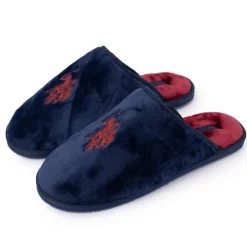 Clearance Pantoufles en fausse fourrure avec grand logo brodé Homme Homme Chaussons