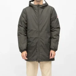 Outlet Parka lisse zippé capuche intérieur polaire Homme Homme Veste, Doudoune, Manteau