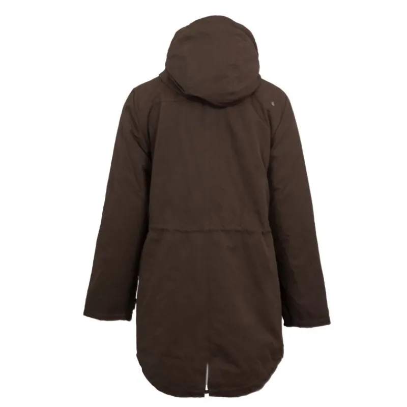 Clearance Parka marron foncé intérieur doublé mi longue Femme Femme Veste, Doudoune, Manteau