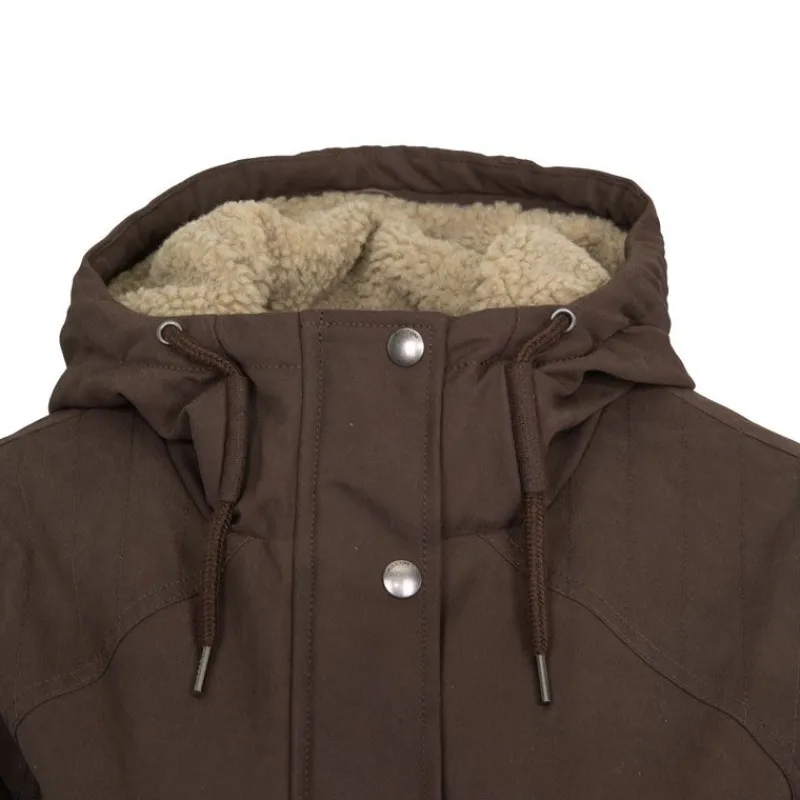 Clearance Parka marron foncé intérieur doublé mi longue Femme Femme Veste, Doudoune, Manteau