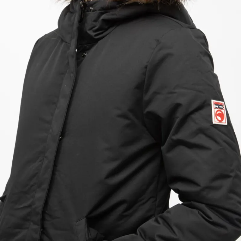 Hot Parka e beverly avec capuche fausse fourrure beige Femme Femme Veste, Doudoune, Manteau