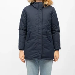 Discount Parka noire beverly avec capuche fausse fourrure beige Femme Femme Veste, Doudoune, Manteau
