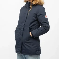 Discount Parka noire beverly avec capuche fausse fourrure beige Femme Femme Veste, Doudoune, Manteau